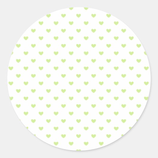Sticker Rond Micro Hearts Spring Green - Blanc (Devant)