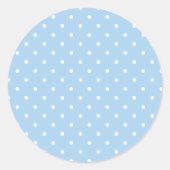 Sticker Rond Micro pois blanc - Bleu bébé (Devant)
