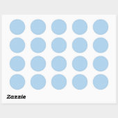 Sticker Rond Micro pois blanc - Bleu bébé (Feuille)
