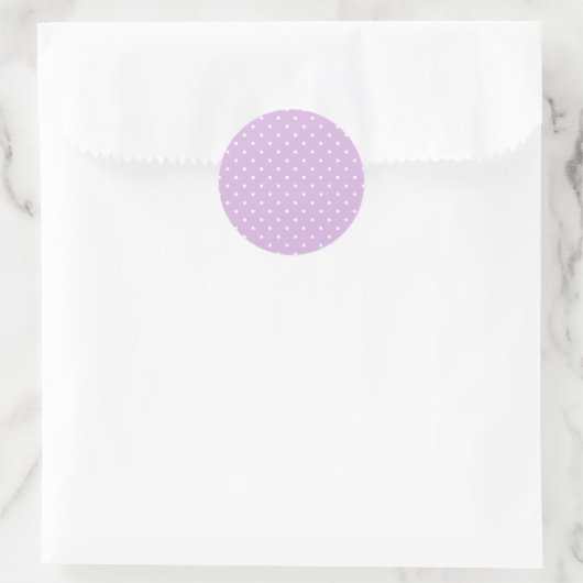 Sticker Rond Micro pois blanc - Douce lavande (Sac)