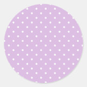 Sticker Rond Micro pois blanc - Douce lavande (Devant)