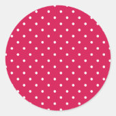 Sticker Rond Micro pois blanc - Framboise (Devant)