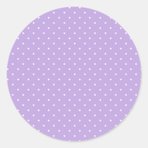 Sticker Rond Micro pois blanc - Lavande tendre