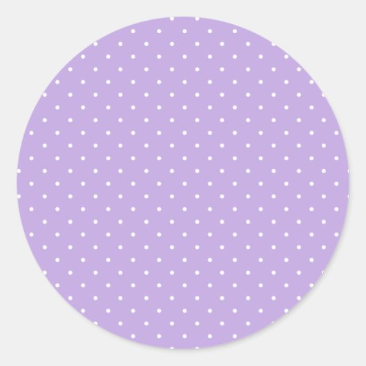 Sticker Rond Micro pois blanc - Lavande tendre (Devant)