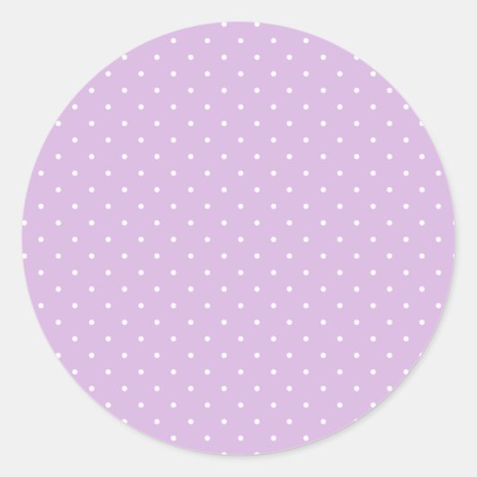 Sticker Rond Micro pois blanc - Lilas doux (Devant)