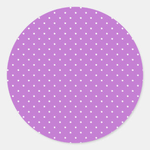 Sticker Rond Micro pois blanc - Orchidée violet
