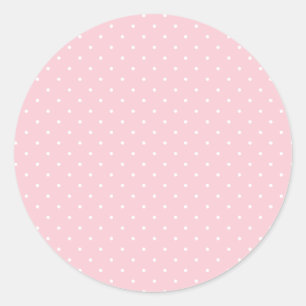 Sticker Rond Micro pois blanc - Rose