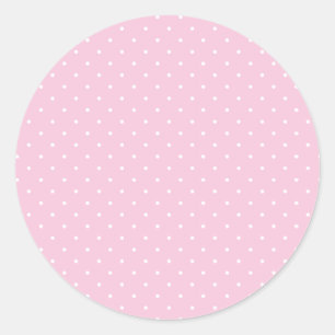 Sticker Rond Micro pois blanc - Rose clair