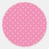 Sticker Rond Micro pois blanc - Rose fuchsia (Devant)