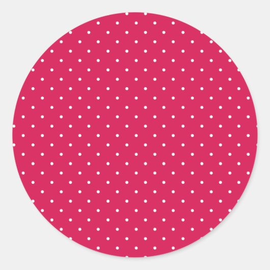 Sticker Rond Micro pois blanc - Rouge framboise (Devant)