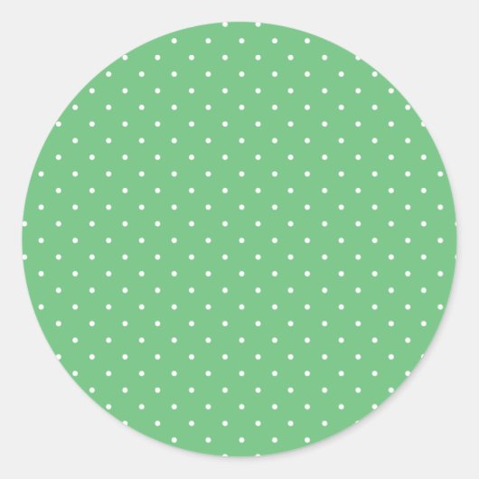 Sticker Rond Micro pois blanc - Vert été (Devant)