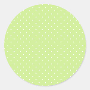 Sticker Rond Micro pois blanc - vert printemps