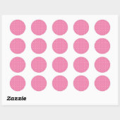 Sticker Rond Micro Polka Dot White - Fuchsia Pink (Feuille)