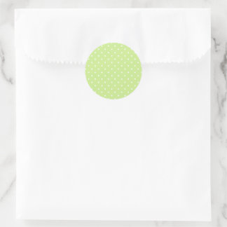 Sticker Rond Micro Polka Dot White - Spring Green