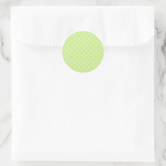 Sticker Rond Micro Polka Dot White - Spring Green (Sac)