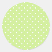 Sticker Rond Micro Polka Dot White - Spring Green (Devant)