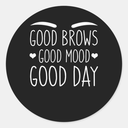 Sticker Rond Micro-sourcils Bons Brows Jour de l'humeur (Devant)