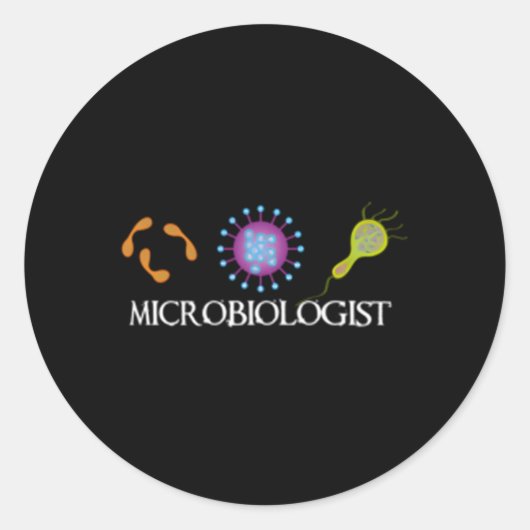 Sticker Rond Microbiologiste Microbiologie (Devant)