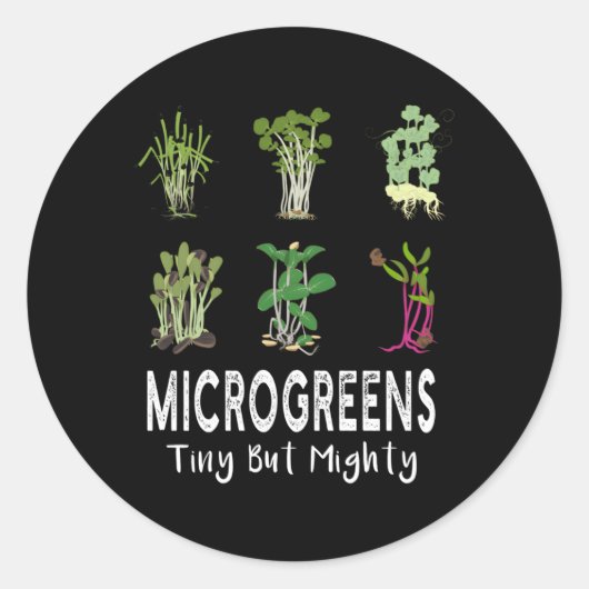 Sticker Rond Microgreens Germes Vegan minuscule mais puissant (Devant)