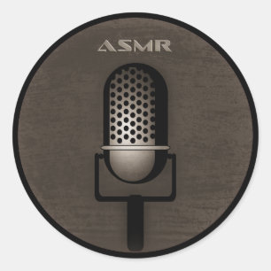 Sticker Rond Microphone ASMR Retro