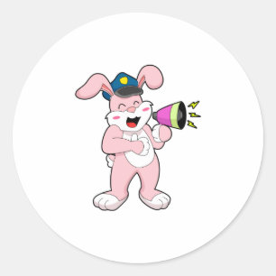 Sticker Rond Microphone de l'officier de police de Rabbit