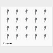 Sticker Rond Microphone Mike ~ Audio Sound Music (Feuille)