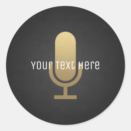 Sticker Rond Microphone or (Devant)