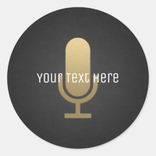 Sticker Rond Microphone or