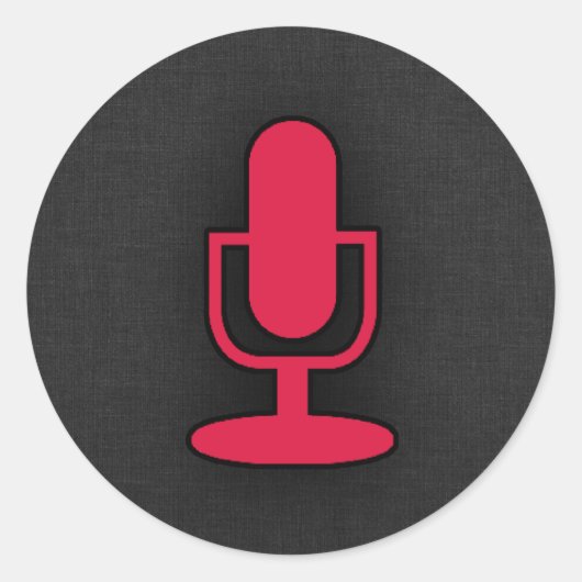 Sticker Rond Microphone rouge Crimson (Devant)