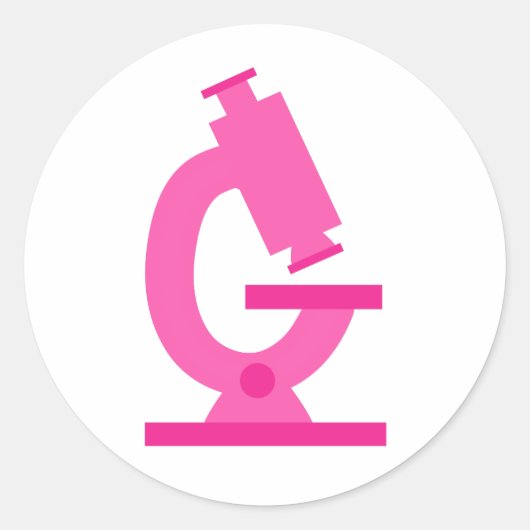 Sticker Rond Microscope Rose Science (Devant)