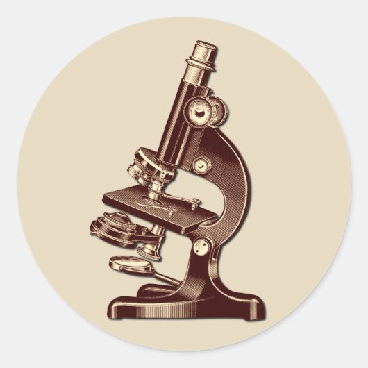 Sticker Rond Microscope vintage (Devant)