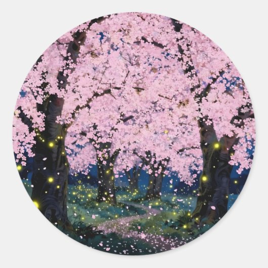 Sticker Rond Midnight Bloom - (Devant)