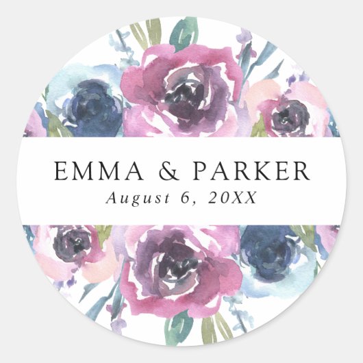 Sticker Rond Midnight Blooms | (Devant)
