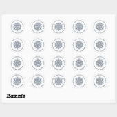 Sticker Rond Midnight Blue Snowflacon Adresse de retour (Feuille)