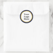 Sticker Rond Midnight Blue White Gold Votre logo ici Modèle (Sac)