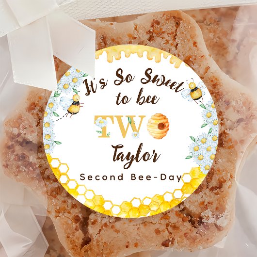 Sticker Rond Miel Abee Deuxième Anniversaire