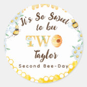 Sticker Rond Miel Abee Deuxième Anniversaire (Devant)