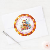 Sticker Rond Miel abeille thème Baby shower de fille (Enveloppe)