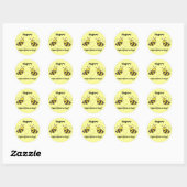 Sticker Rond Miel abeilles avec Heureuse Sainte-Valentin de coe (Feuille)