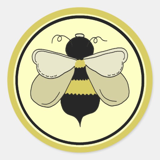 Sticker Rond Miel Bee (Devant)