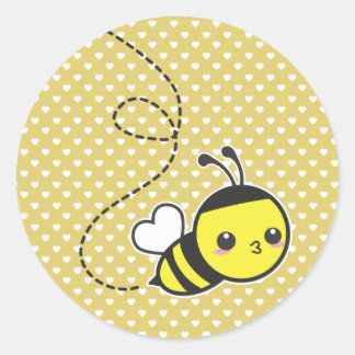 Sticker Rond Miel Bee