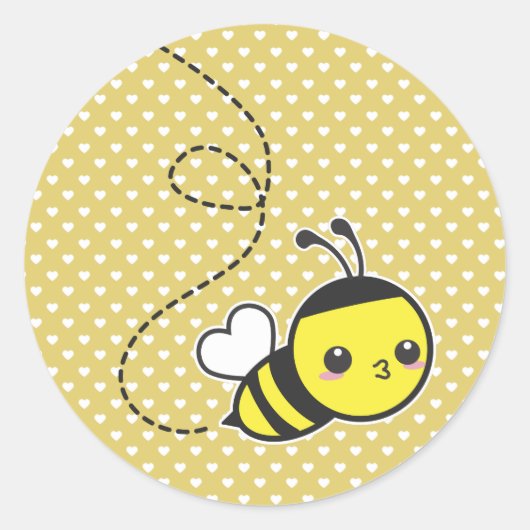 Sticker Rond Miel Bee (Devant)