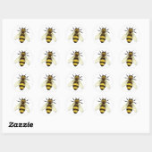 Sticker Rond Miel Bee (Feuille)