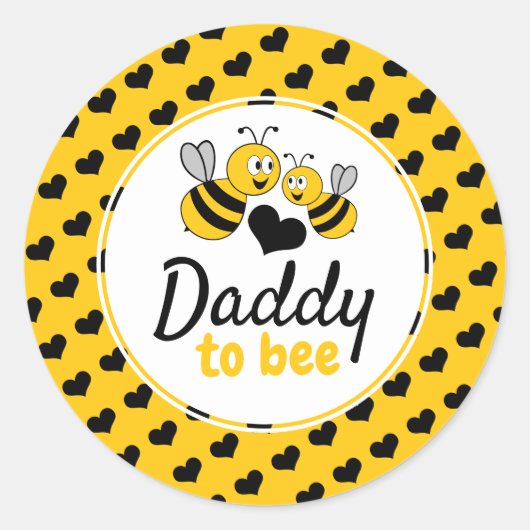 Sticker Rond Miel Bee, Baby shower (Devant)