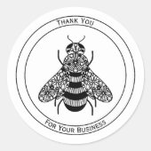Sticker Rond Miel Bee Merci (Devant)