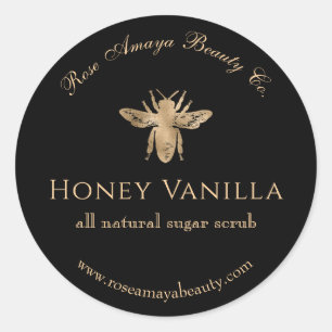 Sticker Rond Miel Bee Sugar Scrub Spa cosmétique produit de bea