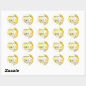 Sticker Rond Miel doux Bleu Jaune Abeille Vert 1er Anniversaire (Feuille)
