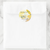 Sticker Rond Miel doux Bleu Jaune Abeille Vert 1er Anniversaire (Sac)