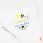 Sticker Rond Miel fait maison - Personnalisé (Enveloppe)