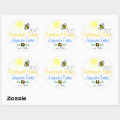 Sticker Rond Miel fait maison - Personnalisé (Feuille)